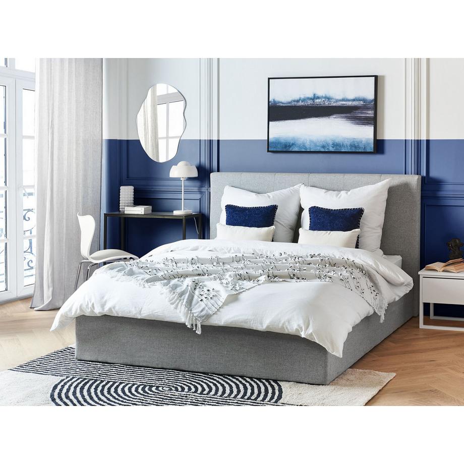 Beliani Lit ottoman en Tissu  LORIENT  