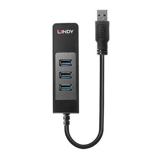 LINDY  43176 hub di interfaccia USB 3.2 Gen 1 (3.1 Gen 1) Type-A 5000 Mbit/s Nero 