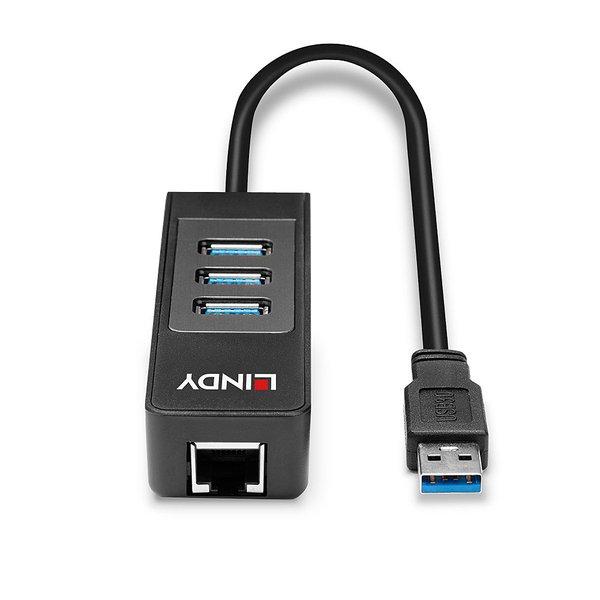 LINDY  43176 hub di interfaccia USB 3.2 Gen 1 (3.1 Gen 1) Type-A 5000 Mbit/s Nero 