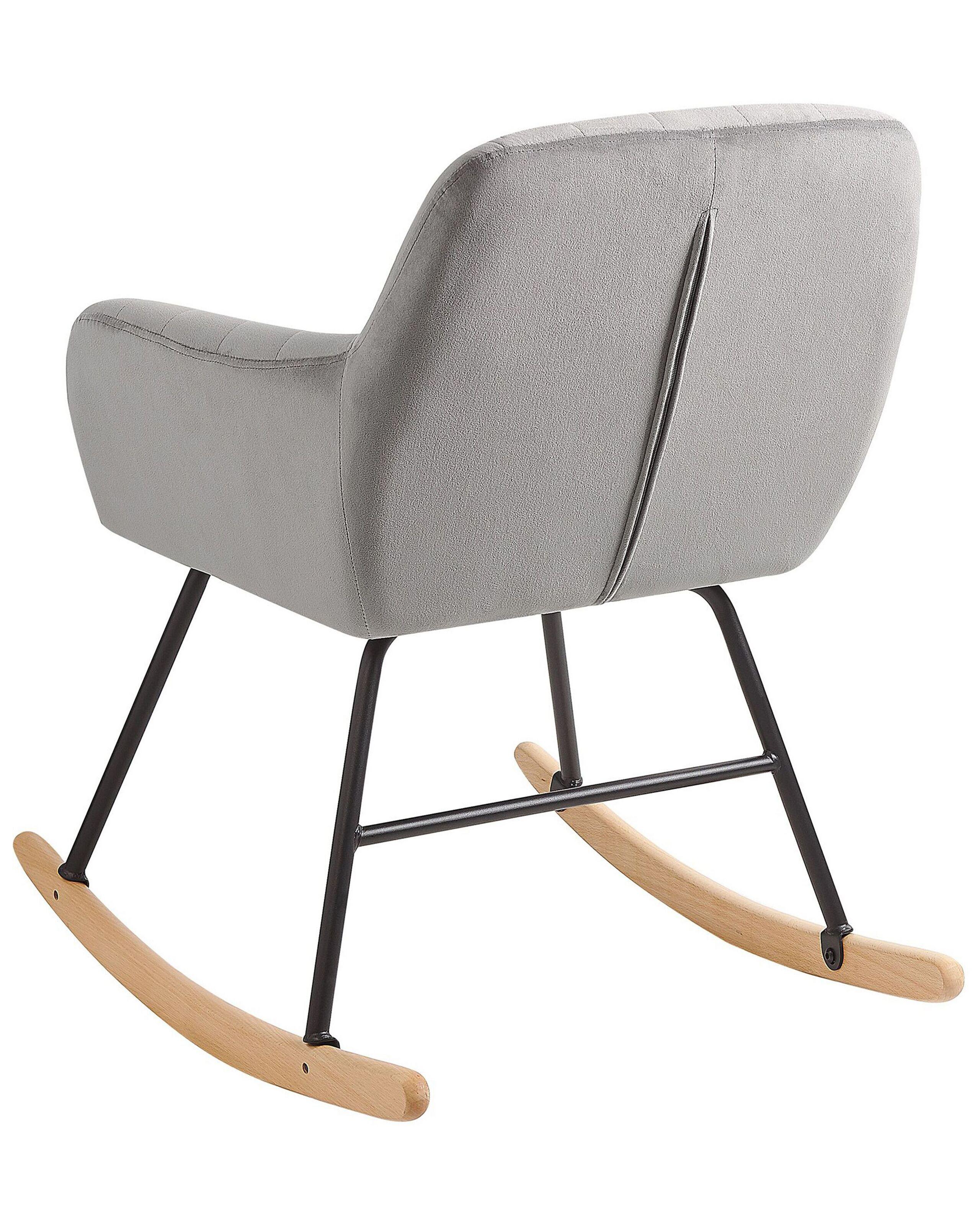 Beliani Fauteuil à bascule en Velours Moderne LIARUM  