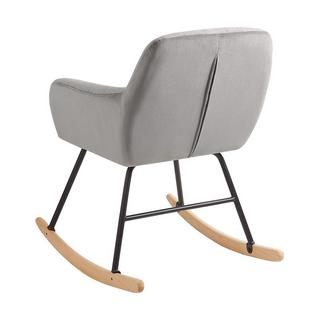 Beliani Fauteuil à bascule en Velours Moderne LIARUM  