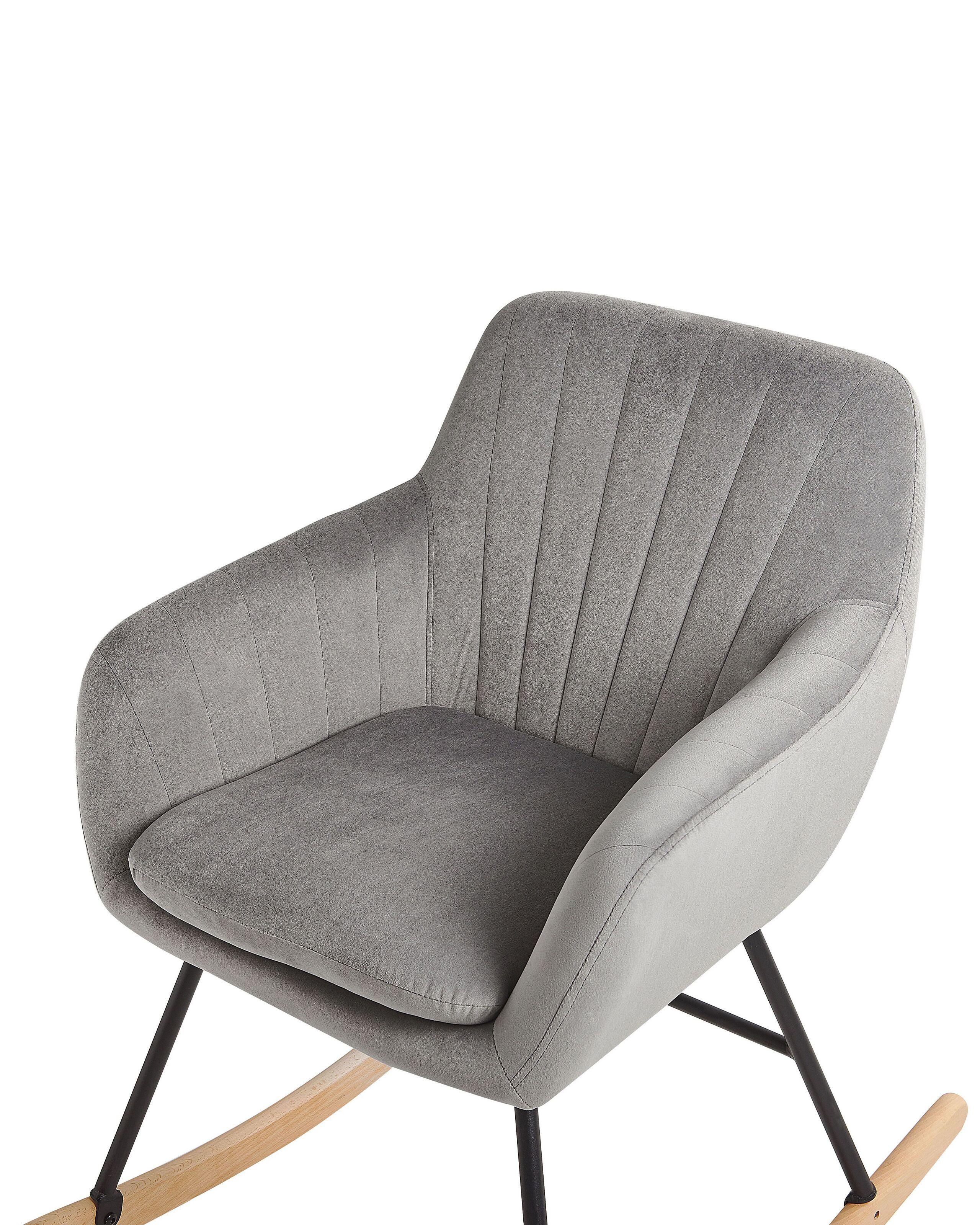 Beliani Fauteuil à bascule en Velours Moderne LIARUM  