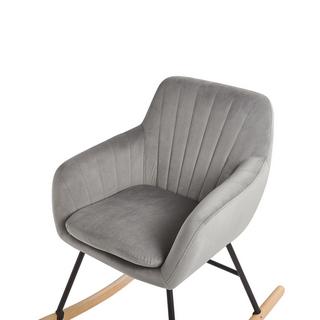 Beliani Fauteuil à bascule en Velours Moderne LIARUM  