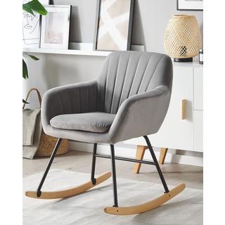 Beliani Fauteuil à bascule en Velours Moderne LIARUM  