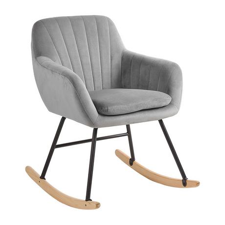 Beliani Fauteuil à bascule en Velours Moderne LIARUM  