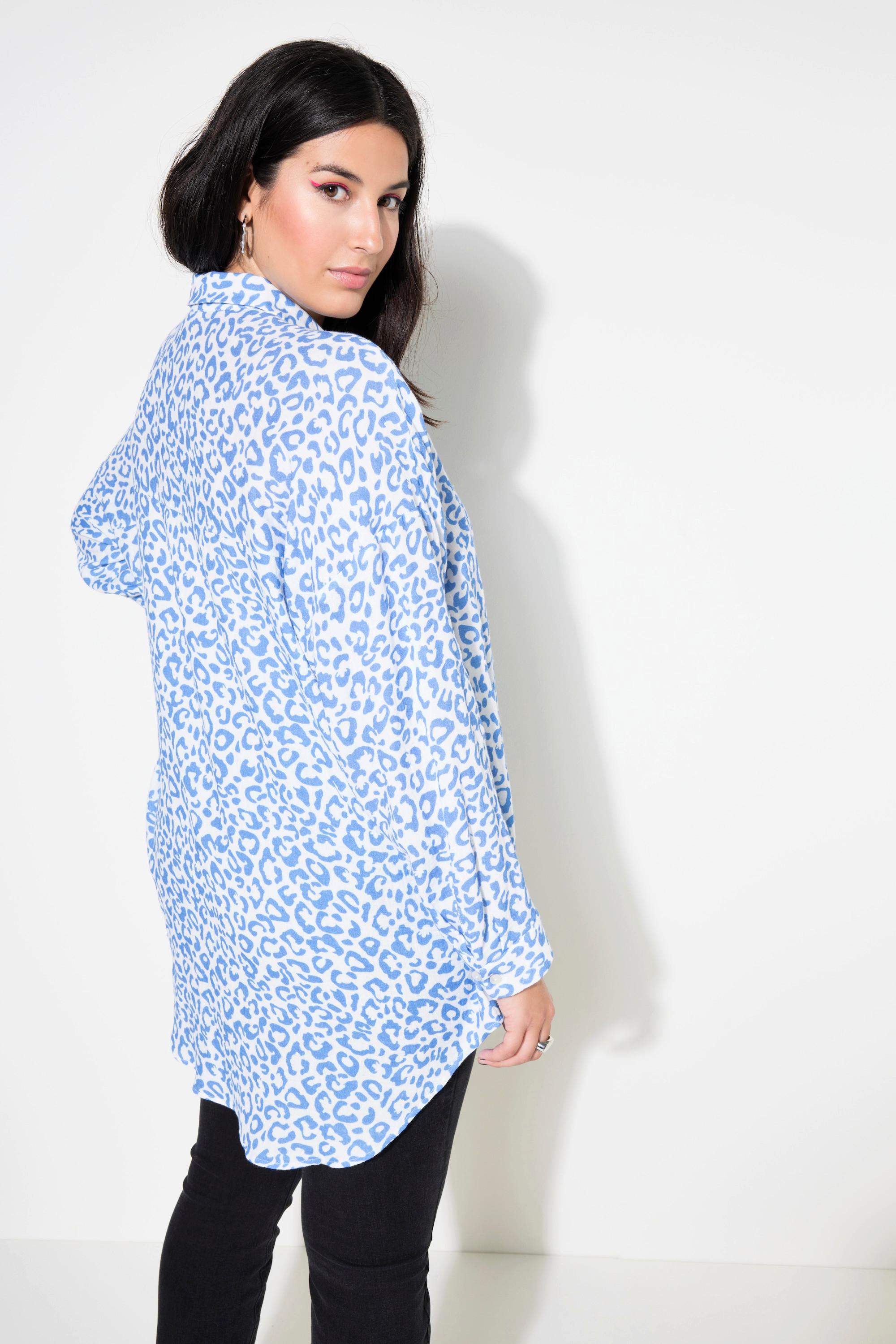 Studio Untold  Bluse, oversized, Musselin, Color-Leo 