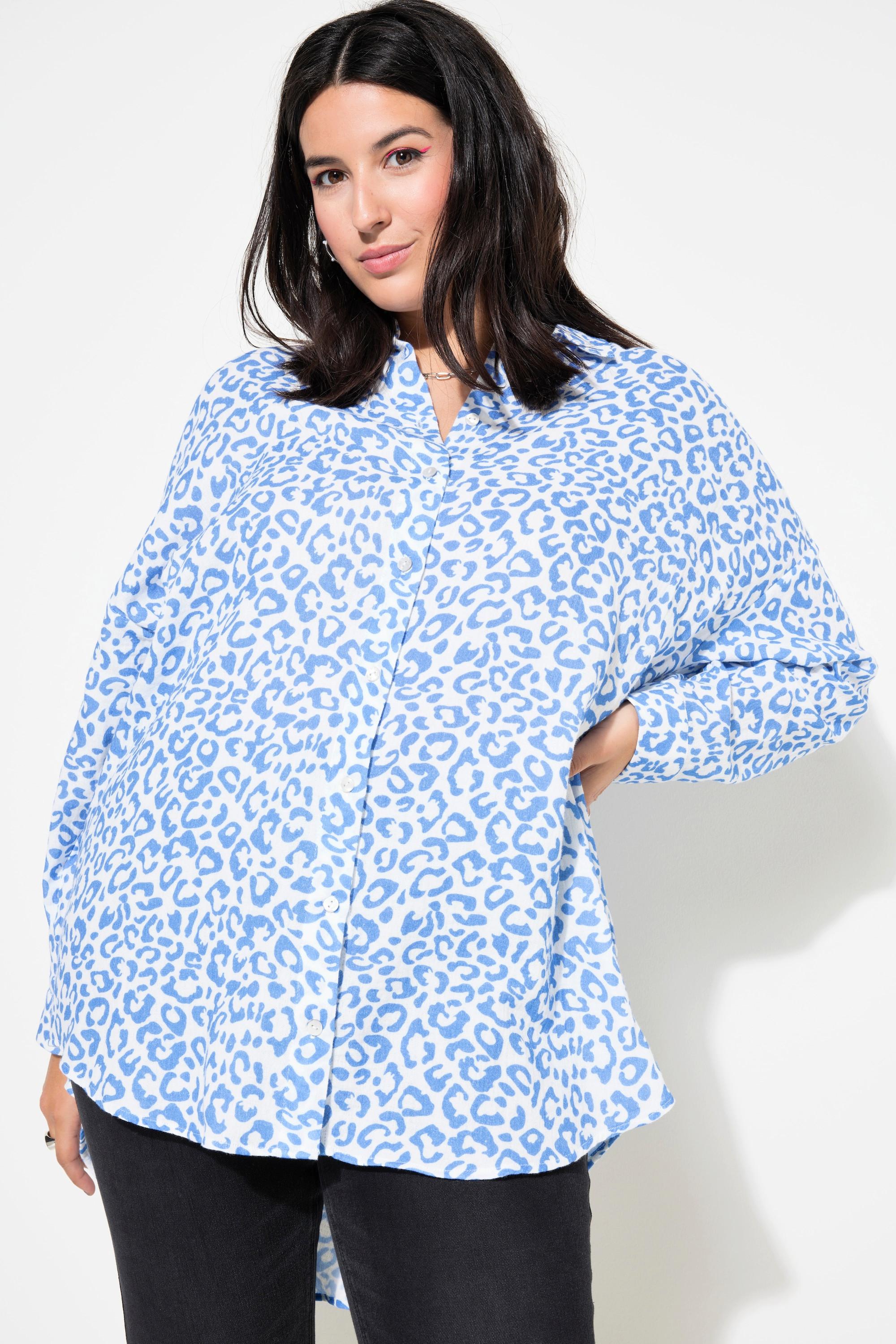 Studio Untold  Bluse, oversized, Musselin, Color-Leo 