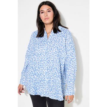 Blusa dal taglio oversize in mussola con colorato design leopardato