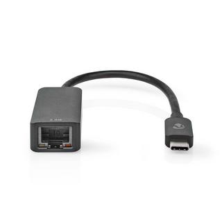 Nedis  Carte réseau USB | USB 3.2 Gen 1 | 2,5 Gbps | USB-C™ mâle | RJ45 femelle | 0,20 m | Rond | Nickelé | Cuivre teinté | Noir | Boîte 