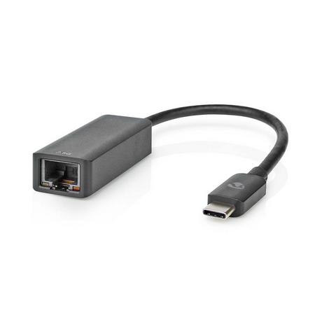 Nedis  Carte réseau USB | USB 3.2 Gen 1 | 2,5 Gbps | USB-C™ mâle | RJ45 femelle | 0,20 m | Rond | Nickelé | Cuivre teinté | Noir | Boîte 