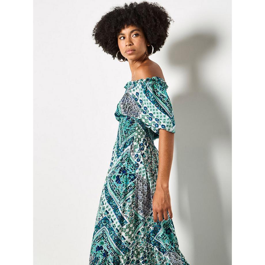 APRICOT Abito lungo boho con stampa folk  