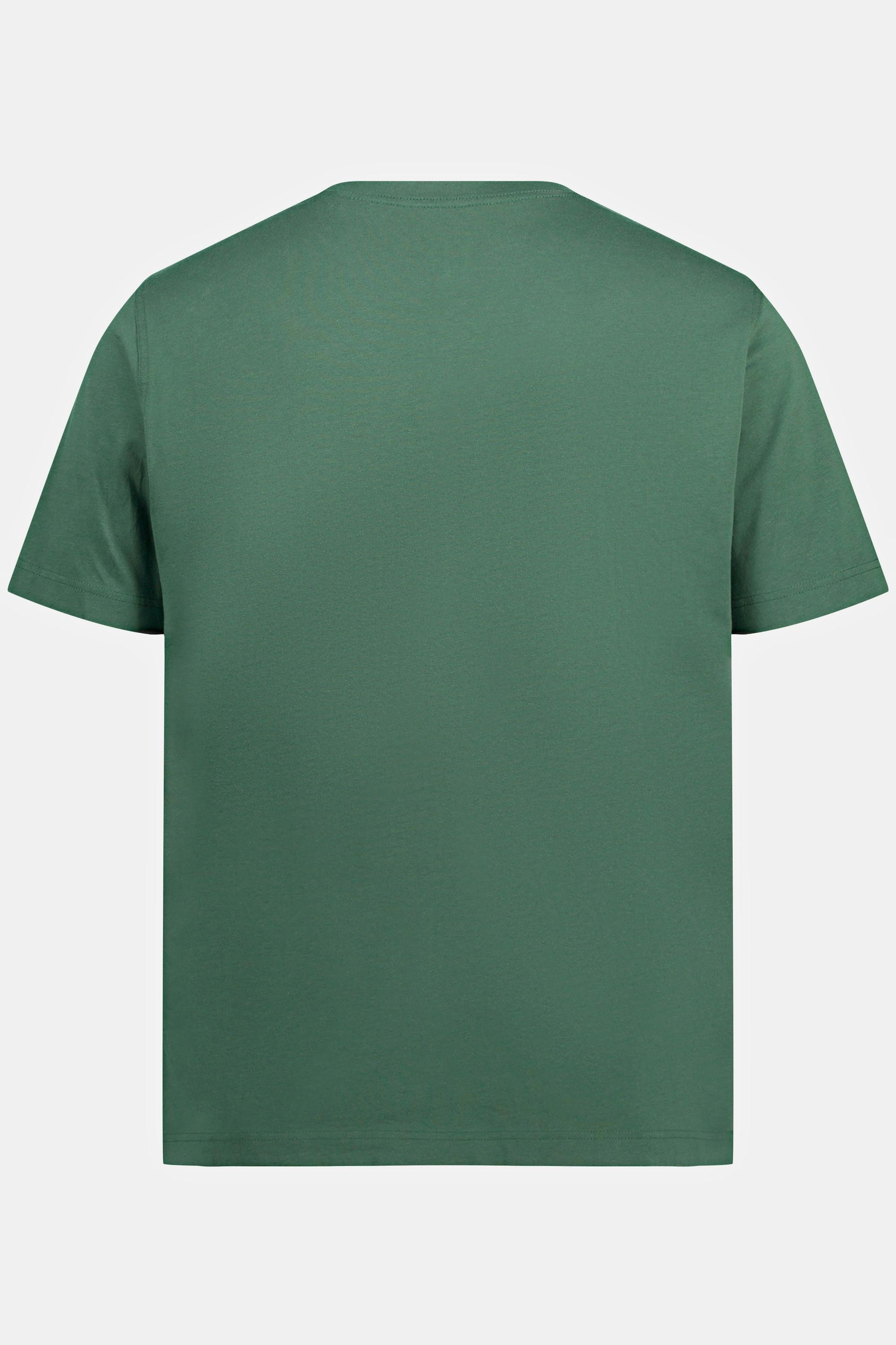 JP1880  T-shirt Basic en coton peigné, col rond vert nuageux 