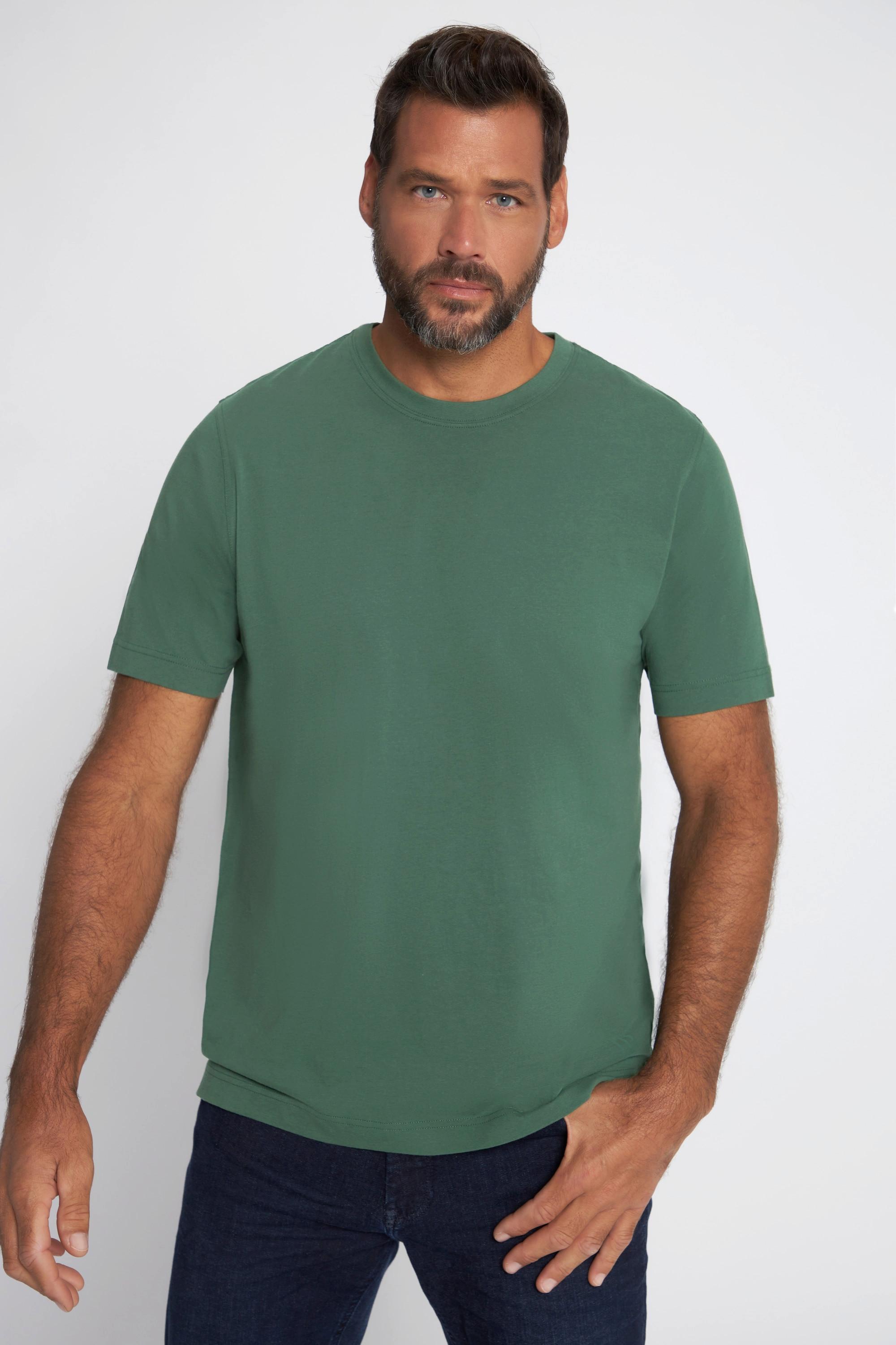 JP1880  T-shirt Basic en coton peigné, col rond vert nuageux 