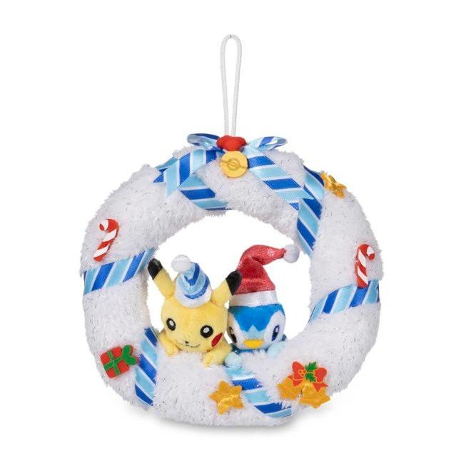 Image of Pikachu & Piplup Undersea Holiday Wreath Plush