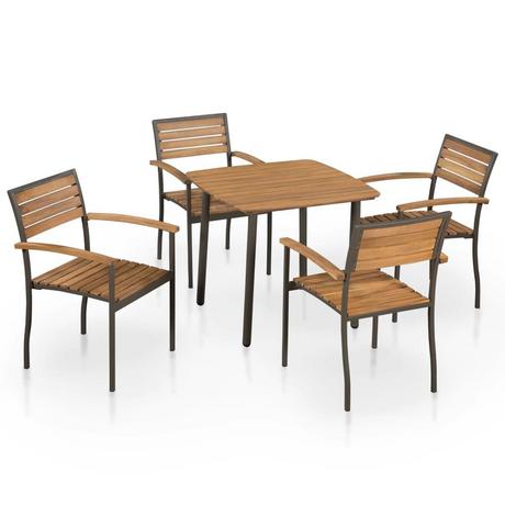 VidaXL Table et chaise de jardin bois  