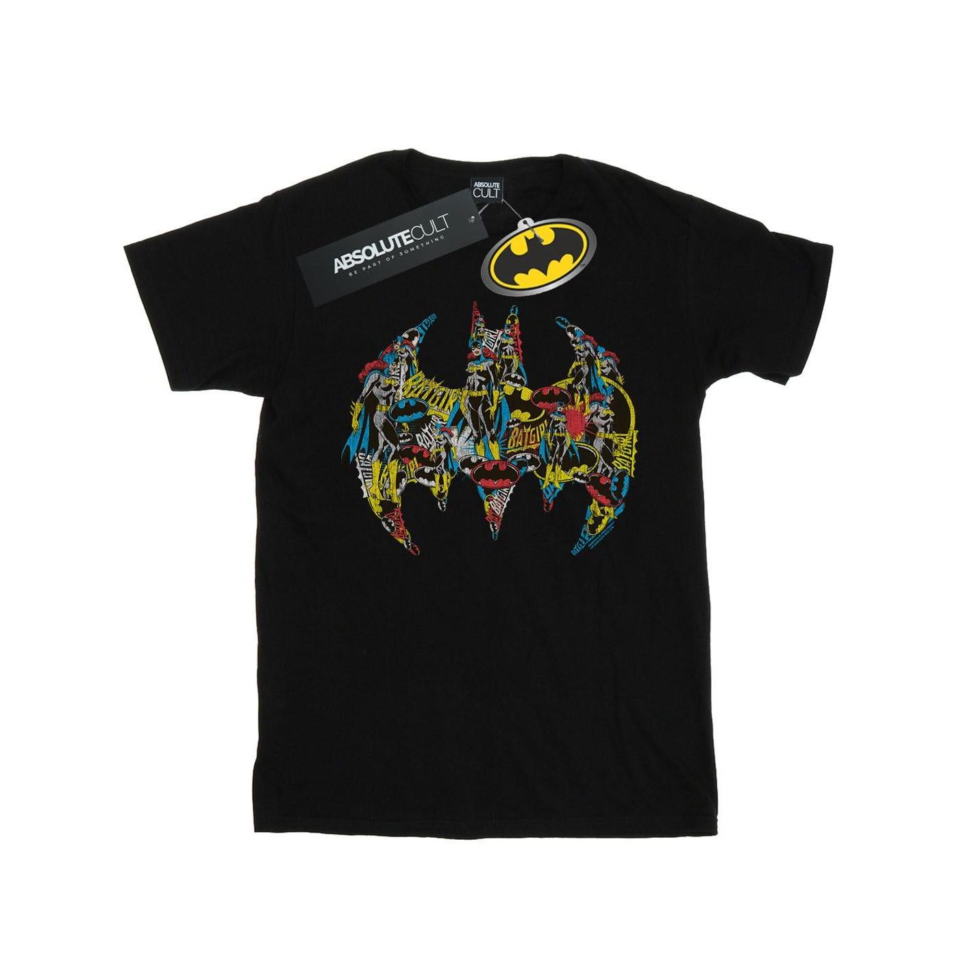 Image of Batman Batgirl Logo Collage Tshirt Jungen Schwarz 128