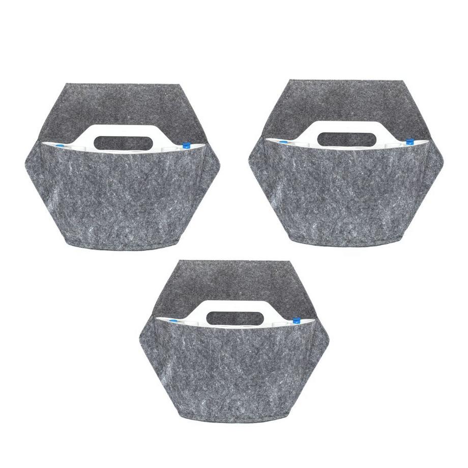 CitySens 3er-Pack Selbstbewässernder Wand-Pflanzengefäss mit Textilbezug  