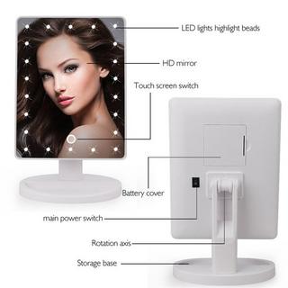 eStore  Miroir de maquillage avec Led 22 Lumières - 180 rotatif - Blanc 