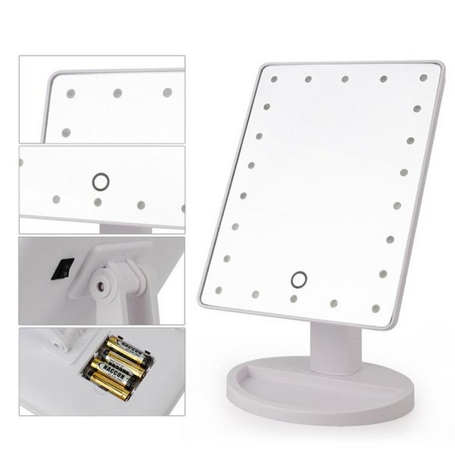 eStore  Miroir de maquillage avec Led 22 Lumières - 180 rotatif - Blanc 