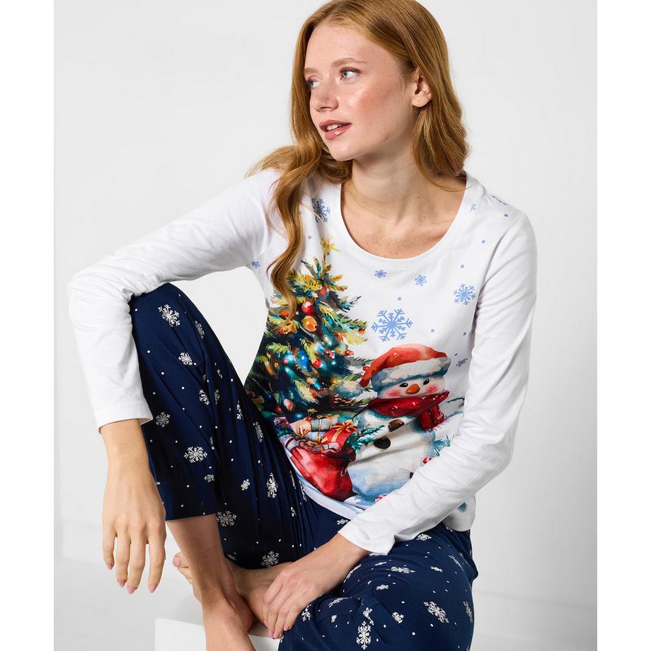 Joe Browns Festliches Pyjama-Set mit Schneemannmotiv  