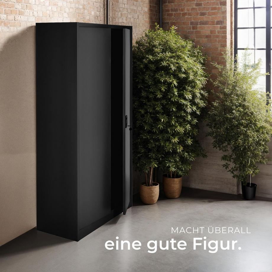 Tectake Spind  aus pulverbeschichtetem Stahl mit 2 Flügeltüren  