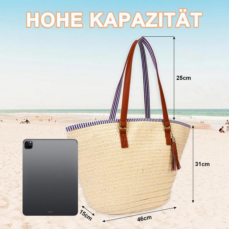 Only-bags.store Borsa da Spiaggia Estiva in Paglia  