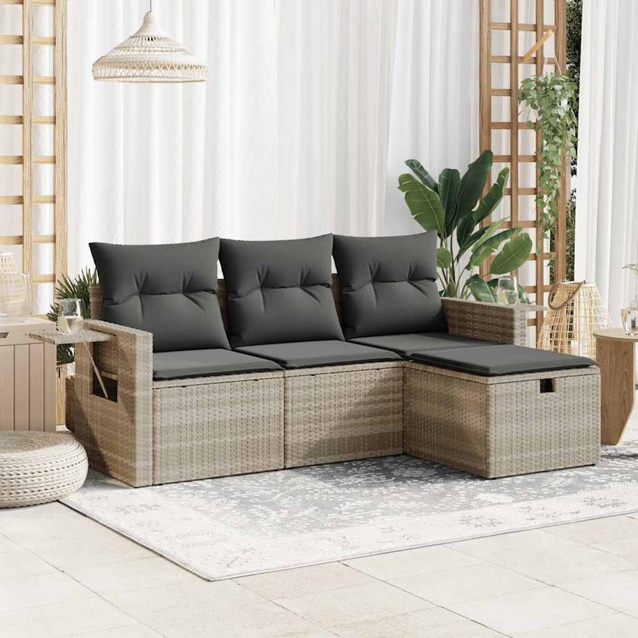 VidaXL set di divani da giardino Polirattan  