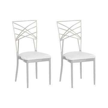 Lot de 2 chaises de salle à manger en Acier Moderne GIRARD