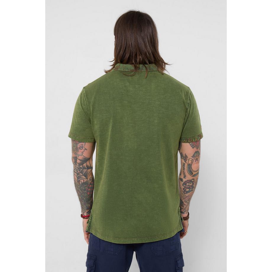 Joe Browns Polo Délavé avec Finition Feuilles et Détail Brodé  