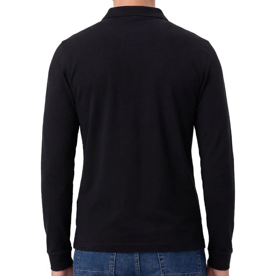 Ragman Polo  Confortable à porter-Soft Knit Polo Knopf Langarm  