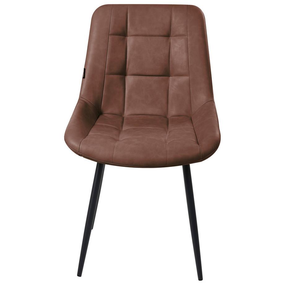 Beliani Esszimmerstuhl 2er Set aus Kunstleder Industriell MELROSE  