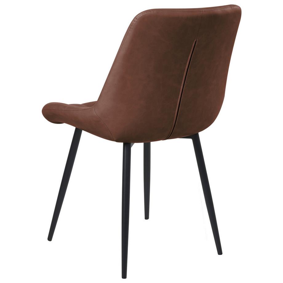 Beliani Esszimmerstuhl 2er Set aus Kunstleder Industriell MELROSE  