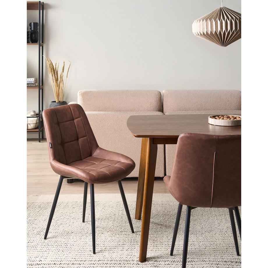 Beliani Esszimmerstuhl 2er Set aus Kunstleder Industriell MELROSE  