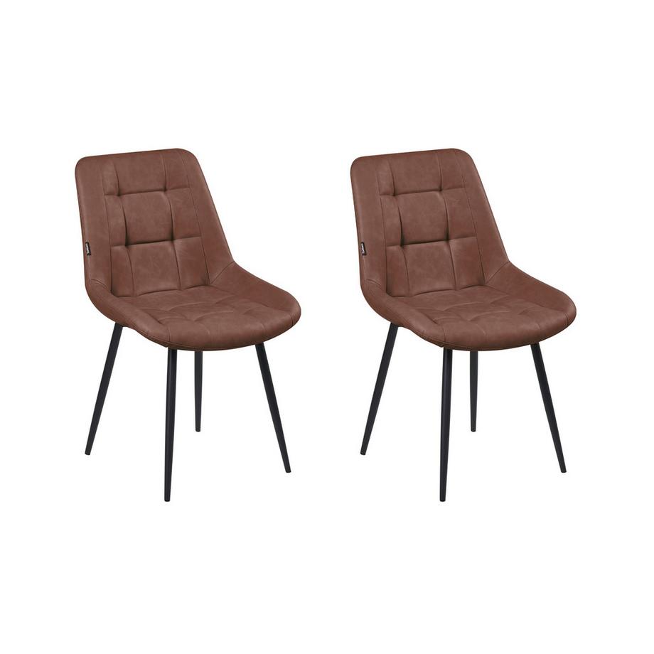 Esszimmerstuhl 2er Set aus Kunstleder Industriell MELROSE