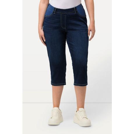 Ulla Popken  Capri-Jeans Sienna, schmales Bein, Elastikbund, Stretch 