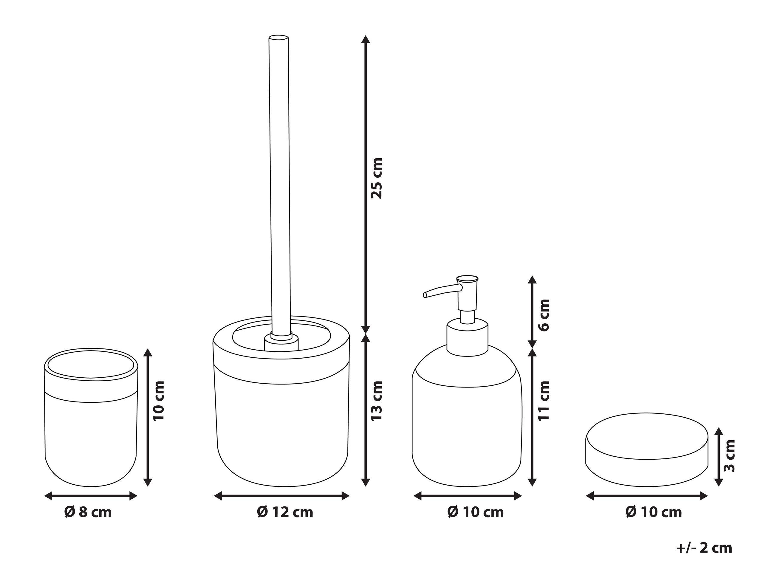 Beliani Set accessoires de salle de bain en Céramique Glamour HUNCAL  