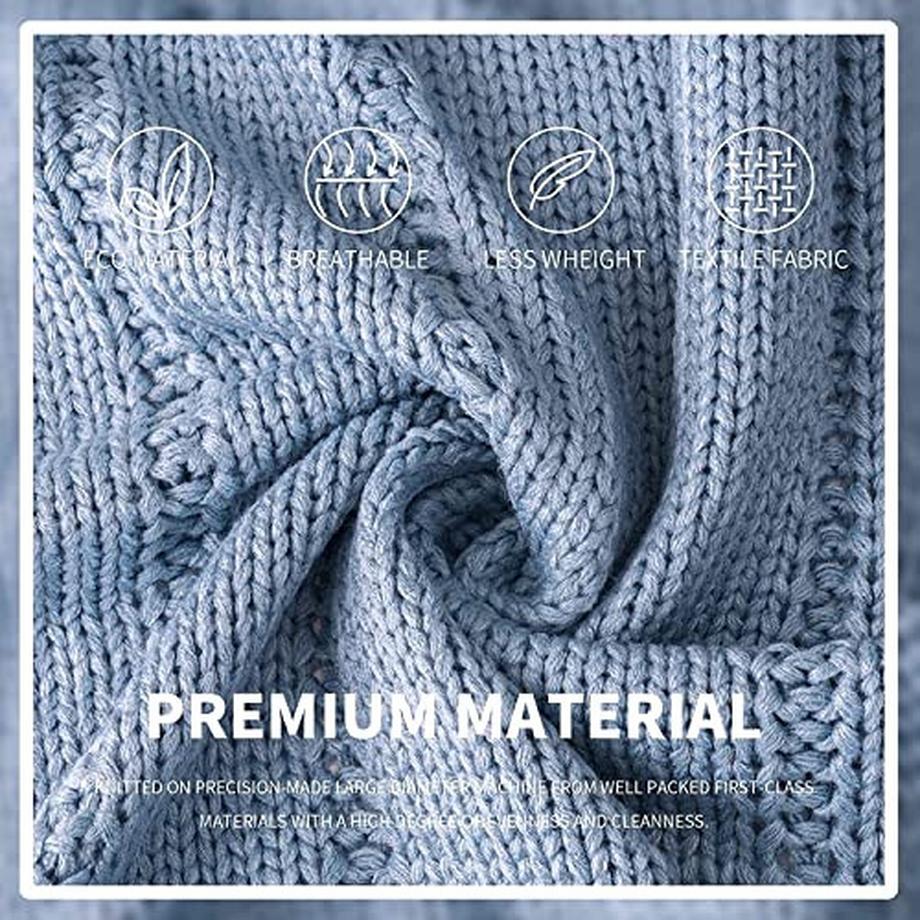 Alopini Couverture câline tricotée, couverture douce et chaude en tricot grossier, couverture de vie tricotée pour lit, canapé et canapé  