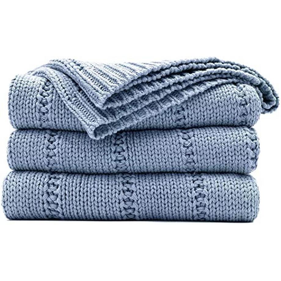 Kuscheldecke Strickdecke, weiche warme grob gestrickte Decke gestrickte Wohndecke für Bett