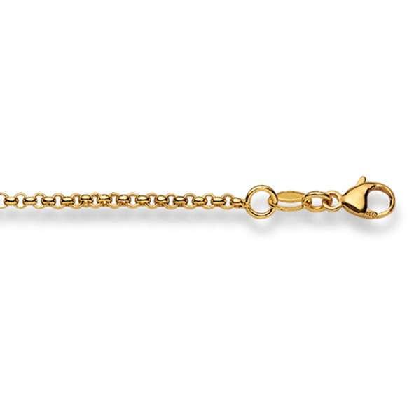 Image of Collier Zopf Weissgold 750, 2.1mm, 40cm Unisex Gelbgold 42cm