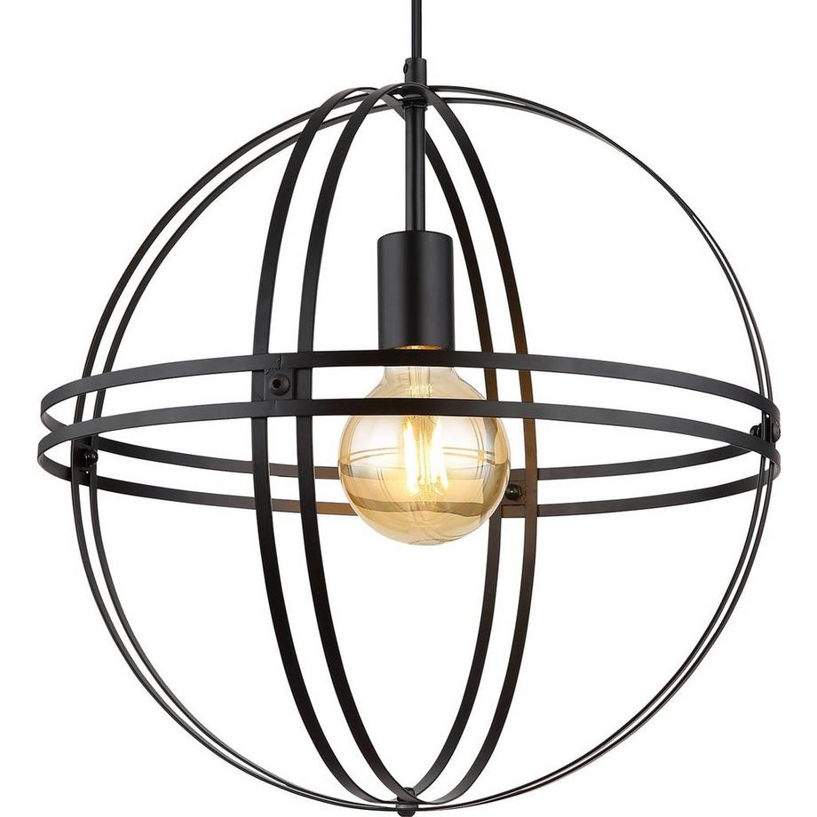 mutoni Lampe à suspension Cronadun métal noir mat 40 1xE27  