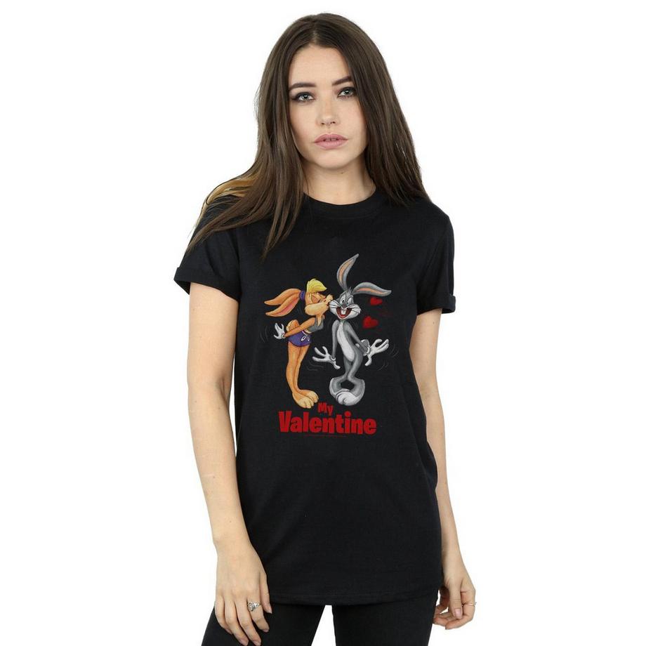 LOONEY TUNES Bugs Bunny et Lola Bunny T-Shirt Saint-Valentin  