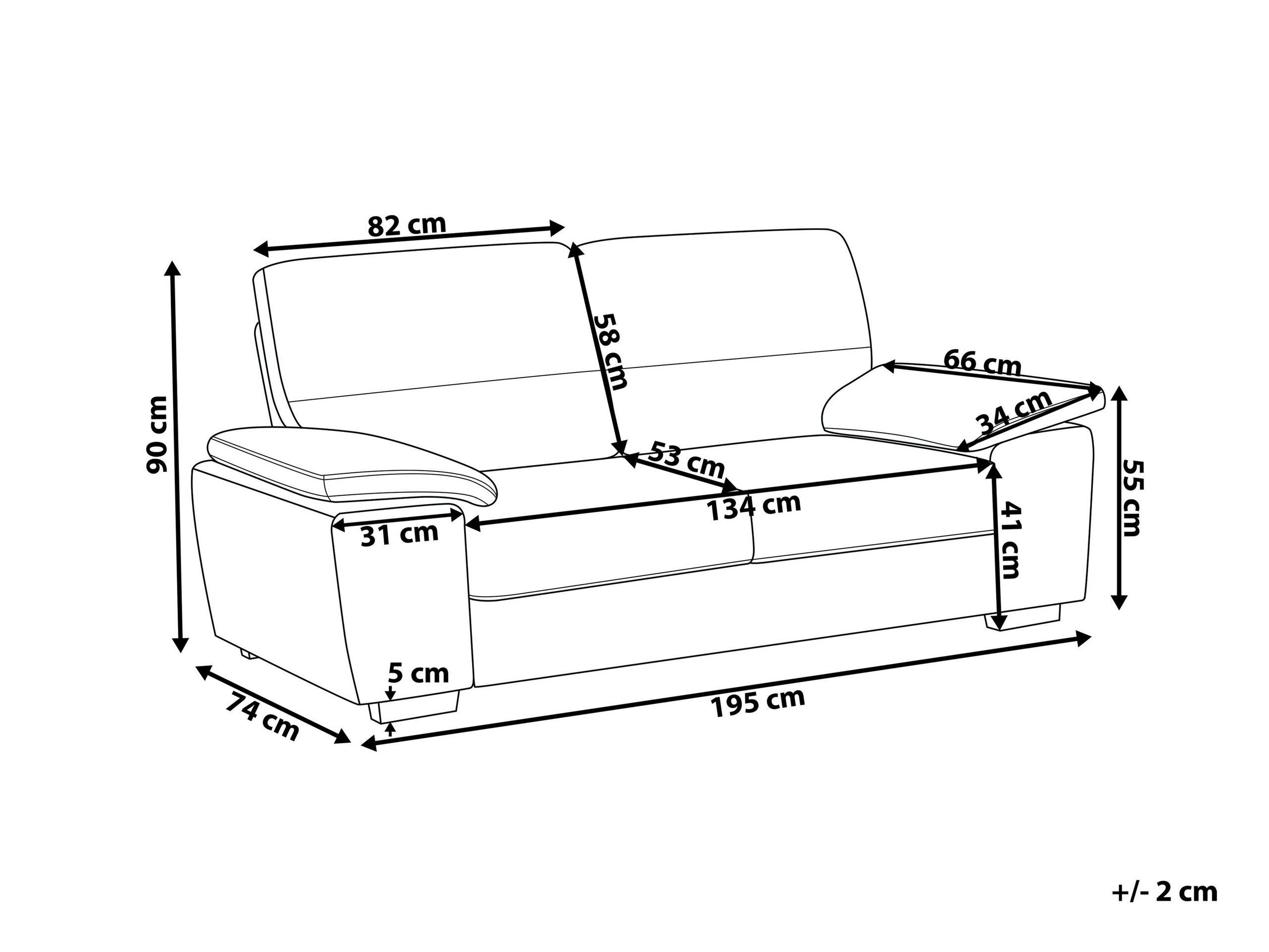 Beliani 3 Sitzer Sofa aus Kunstleder Klassisch VOGAR  