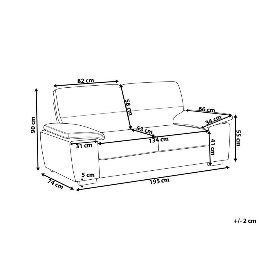 Beliani 3 Sitzer Sofa aus Kunstleder  VOGAR  