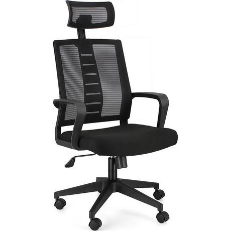 mutoni Chaise de bureau tête romaine noire  