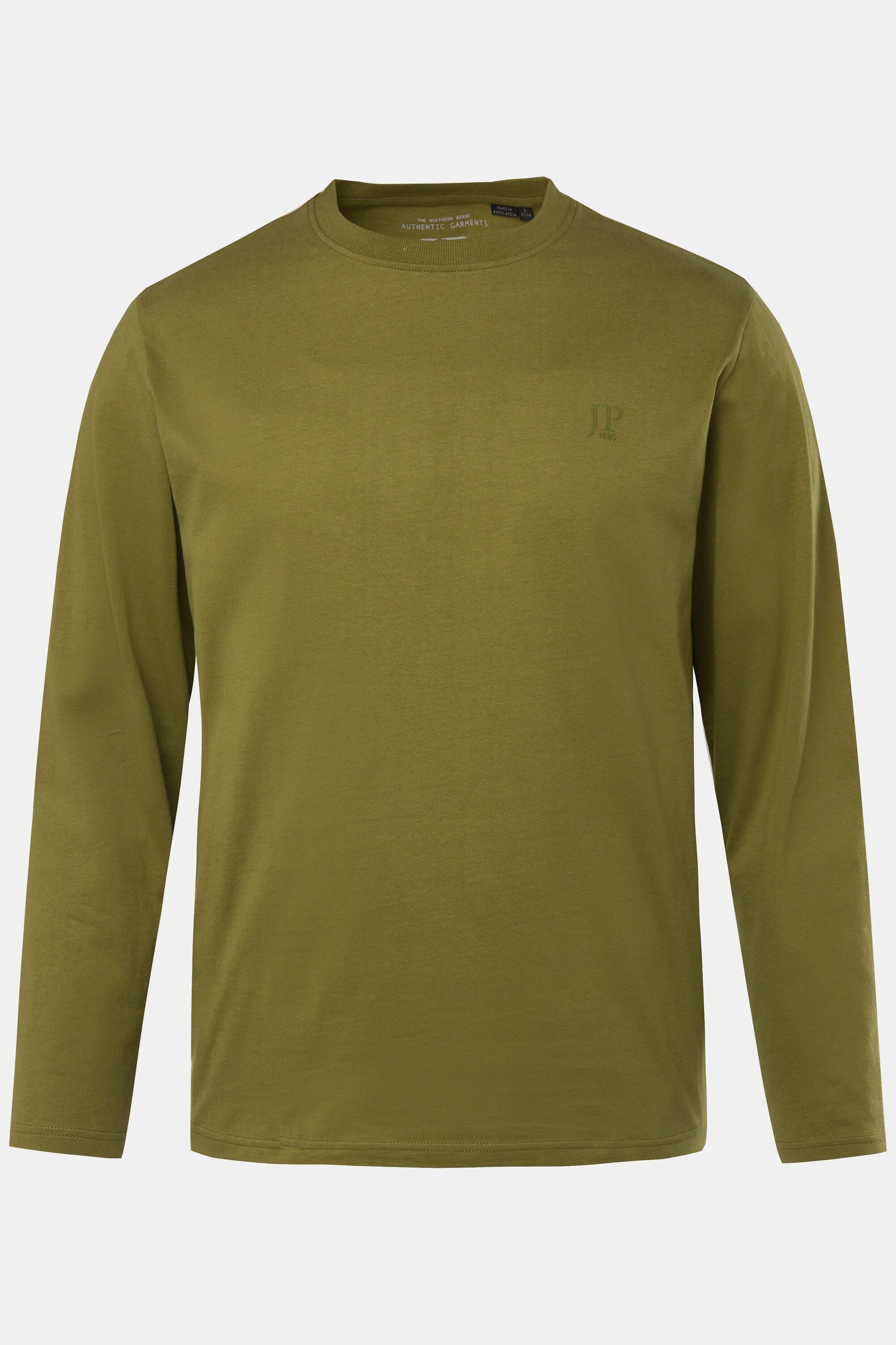 JP1880  Maglia basic a maniche lunghe verde cactus 