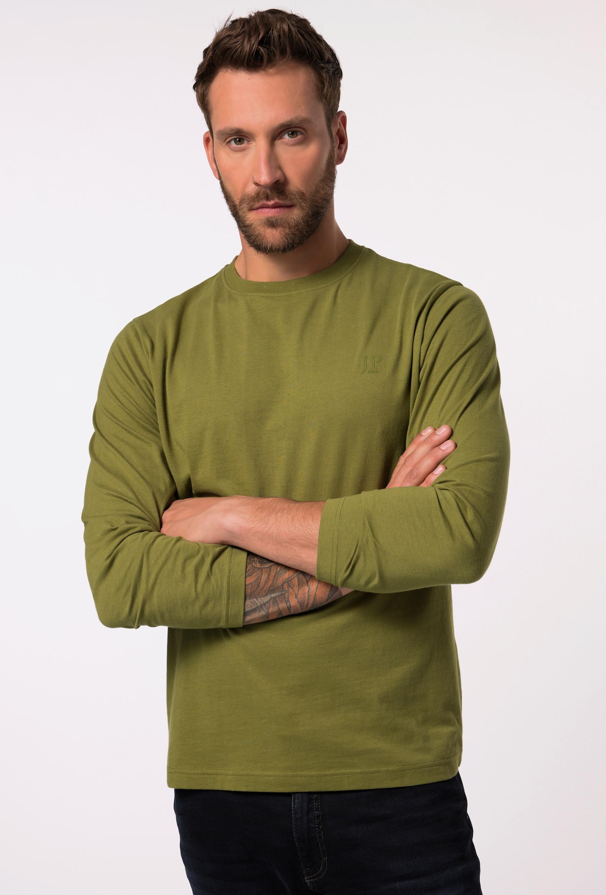 JP1880  Maglia basic a maniche lunghe verde cactus 