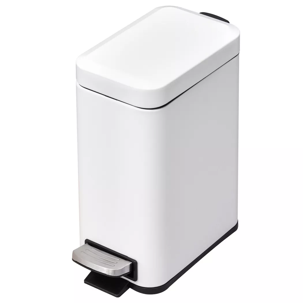 Northio – Mülleimer 5L Treteimer Mit Deckel Und Fußpedal, Inneneimer, Metall, Weiß, 29,2X14X32 Cm, Für Wohnzimmer, Büro, One Size
