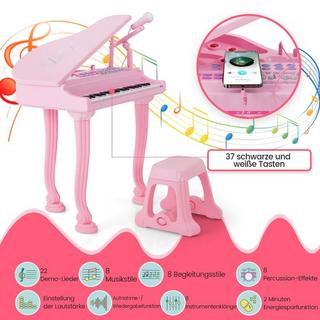 Northix  Kinder Keyboard mit 37 Tasten & Hocker Elektronische Klaviertastatur 47 x 37 x 70 cm Rosa 
