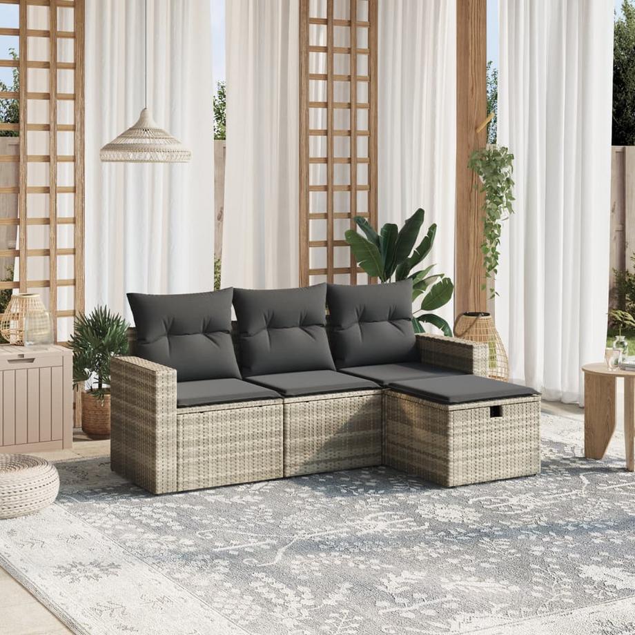 VidaXL set divano da giardino Polirattan  