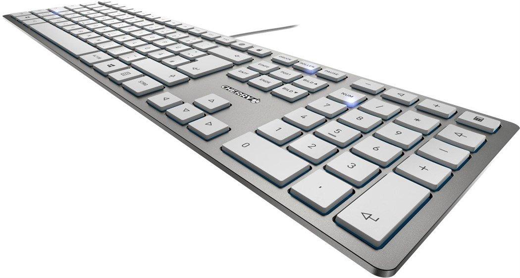 Cherry  Tastatur KC 6000 Slim CH-Layout Silber 